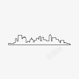 简笔画城市png免抠素材_新图网 https://ixintu.com 手绘城市图 城市线框 城市 建筑 曲线 线条 线绘 边框 都市