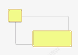 黄色简约立体框架素材