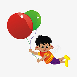 小孩牵着气球psd免抠素材_新图网 https://ixintu.com 气球 小孩