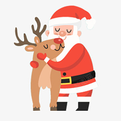 圣诞老人麋鹿驯鹿白胡子爷爷素材