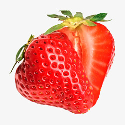 白底水果礼盒切开的草莓免扣素材高清图片