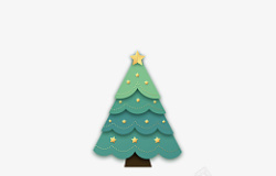 圣诞星点缀树素材