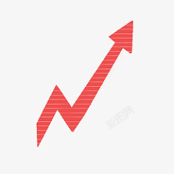 上涨股票手绘红色上升箭头高清图片