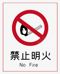 禁止明火标志标识图标