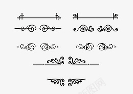 黑白复古装饰花纹png免抠素材_新图网 https://ixintu.com 线条 花边 欧式 复古