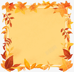 手绘秋天枫叶边框素材