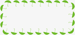 绿色雨伞边框聊天框素材