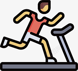 人物跑步设计图标png免抠素材_新图网 https://ixintu.com 矢量图案 扁平化 卡通有趣 跑步 简约人物 跑步机