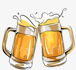 啤酒节插画啤酒干杯啤酒节手绘插画元素高清图片