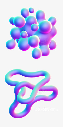 彩色球形渐变分子酸性风设计素材