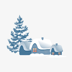 平安夜房子通用冬季雪房子树矢量图高清图片