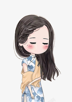 卡通旗袍女孩素材