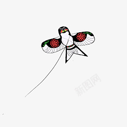 手绘燕子风筝插画png免抠素材_新图网 https://ixintu.com 漂亮的风筝 白色的肚子 蓝色的燕子 飞翔的风筝 卡通插画