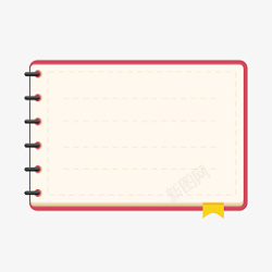 红色日记笔记本子边框素材