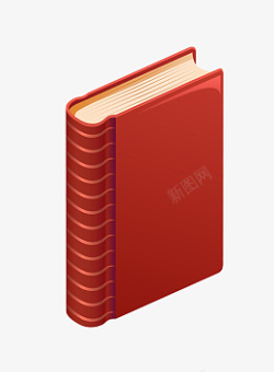 红色书皮精装书词典的插画高清图片