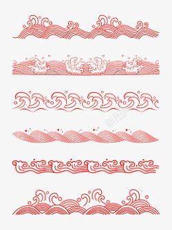 中国风海纹款中国风传统海水云纹元素高清图片