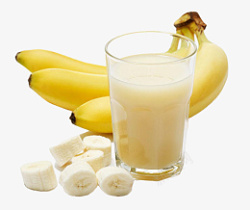 香蕉片香蕉牛奶餐点搭配高清图片