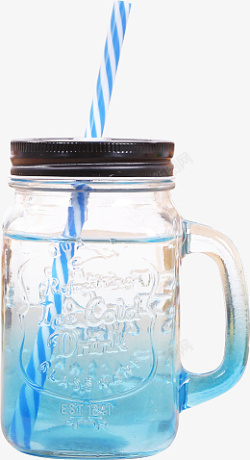 杯子瓶子蓝色透明杯适量图素材