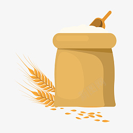 小麦和面粉png免抠素材_新图网 https://ixintu.com 小麦 白面 粗粮 面粉 食物 麦穗 麦粒 麻袋 面