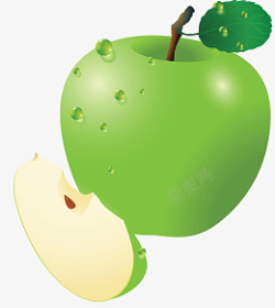 逼真大苹果手绘卡通逼真青苹果高清图片