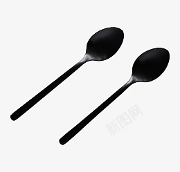 两个黑色的一次性勺子png免抠素材_新图网 https://ixintu.com 黑色 勺子 一次性 两个
