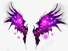 紫色炫酷翅膀装饰元素png免抠素材_新图网 https://ixintu.com 炫酷 翅膀 装饰 元素