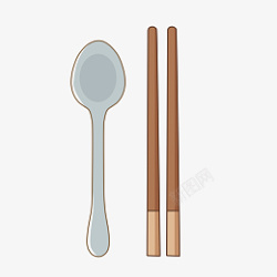 一双筷子和一个勺子素材