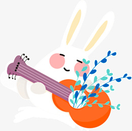 弹吉他的兔子向右png免抠素材_新图网 https://ixintu.com 弹吉他 兔子 儿童 欢快