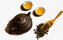 茶壶茶壶茶碗龙井茶素材