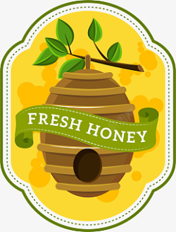 卡通可爱蜜蜂蜂巢标签素材