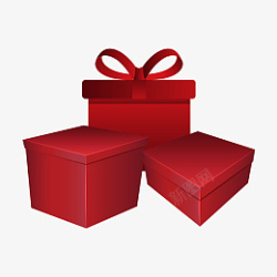 红色新年礼物礼盒情人节礼包丝带素材