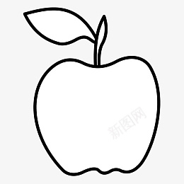 简笔画苹果可爱简png免抠素材_新图网 https://ixintu.com 苹果 水果 简笔画 黑白