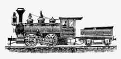 手绘设计效果图欧式复古线描火车头高清图片