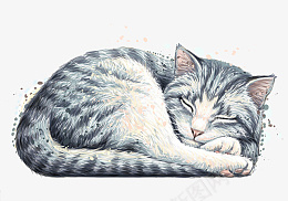 趴着睡觉的猫png免抠素材_新图网 https://ixintu.com 猫 趴着睡觉的猫 水彩猫咪 装饰