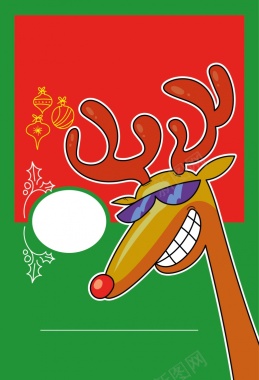 红色卡通圣诞节海报背景