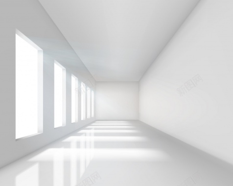 白色长廊窗户背景