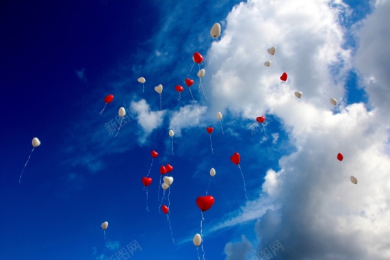 红包漂浮漂浮在空中的气球摄影图片