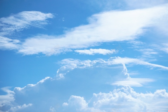 蓝色天空白云风景摄影图片