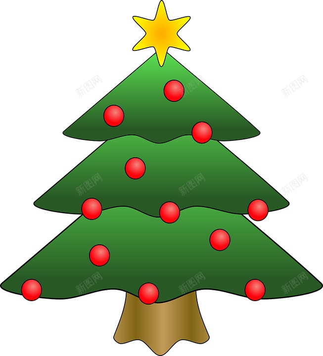 绿色圣诞树可爱的圣诞元素png免抠素材_新图网 https://ixintu.com 圣诞 圣诞树 圣诞节红球挂饰 可爱 卡通圣诞 手绘 金星 绿色装饰