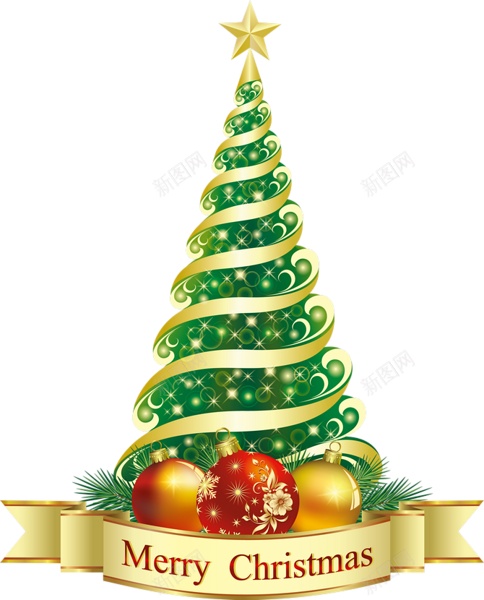 绿色圣诞树可爱的圣诞元素png免抠素材_新图网 https://ixintu.com 圣诞树 绿色 彩色装饰 五角星 金色 金丝带 树环 立体 雪花球 彩球挂饰  圣诞节 3d 圣诞元素 
