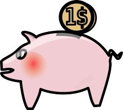 猪形储钱罐扑满素材