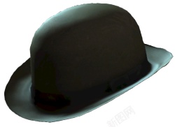 黑色圆顶硬呢帽素材