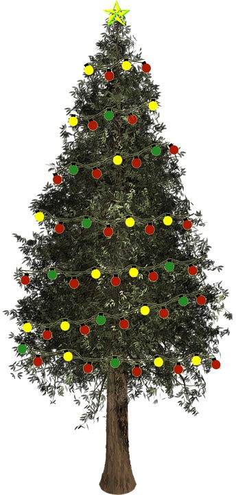 绿色树可爱的圣诞元素png免抠素材_新图网 https://ixintu.com  绿色树 彩色 五角星 绿色星星 立体  彩灯挂饰 装饰