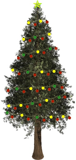 绿色树可爱的圣诞元素素材