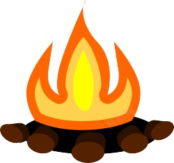 大火堆篝火柴火元素素材