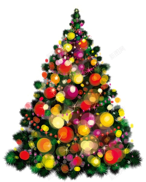 绿色圣诞树可爱的圣诞元素png免抠素材_新图网 https://ixintu.com 圣诞树 绿色 彩色装饰 星光闪闪  彩球挂饰  圣诞节 圣诞元素