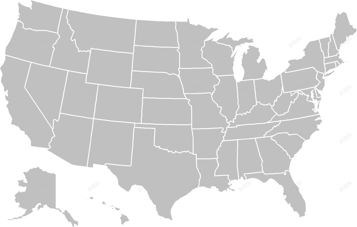 美国地图png免抠素材_新图网 https://ixintu.com 美国地图