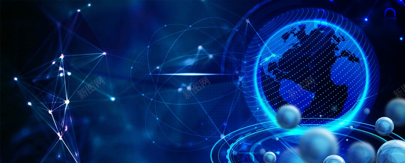 科技背景星球圆圈光线psd设计背景_新图网 https://ixintu.com 光线 圆球 星球 科技背景