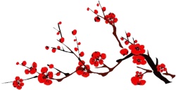 古风冬日水墨梅花元素高清图片