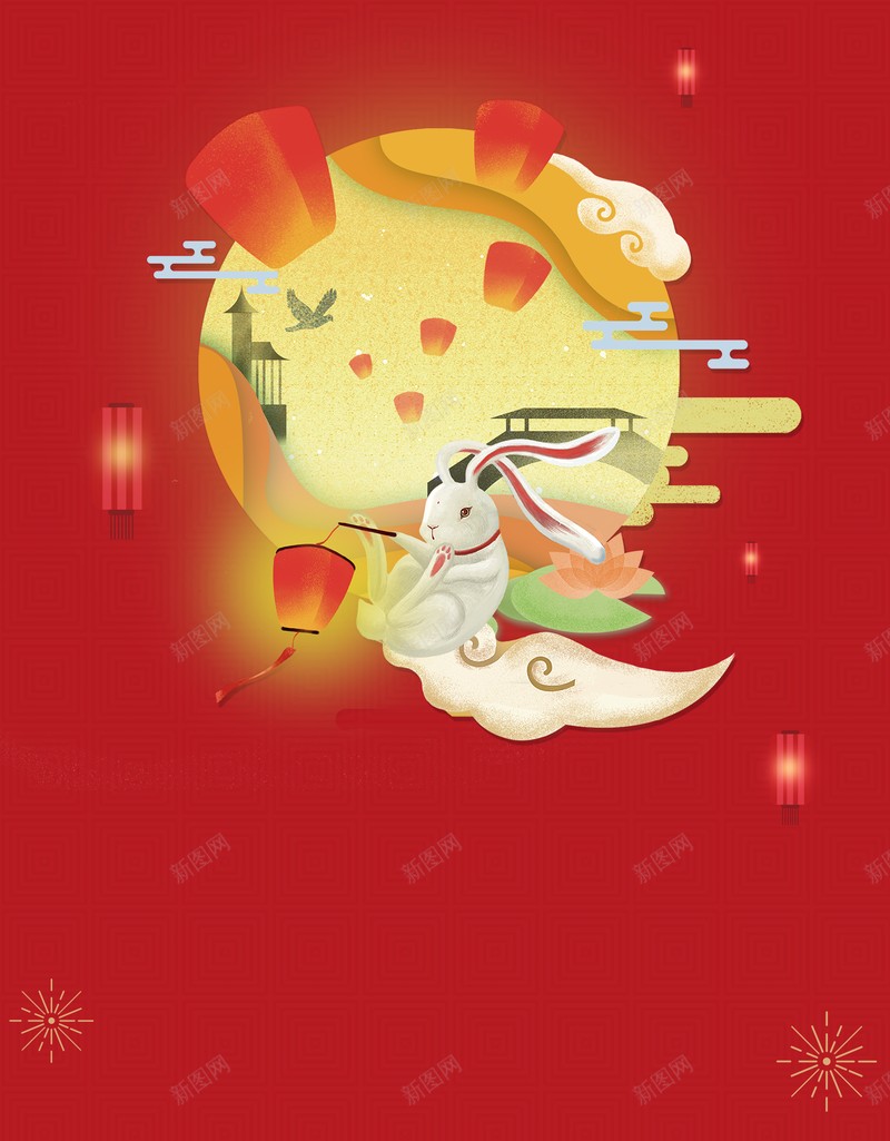 复古手绘卡通可爱中秋背景jpg设计背景_新图网 https://ixintu.com 中秋背景 卡通 可爱 手绘
